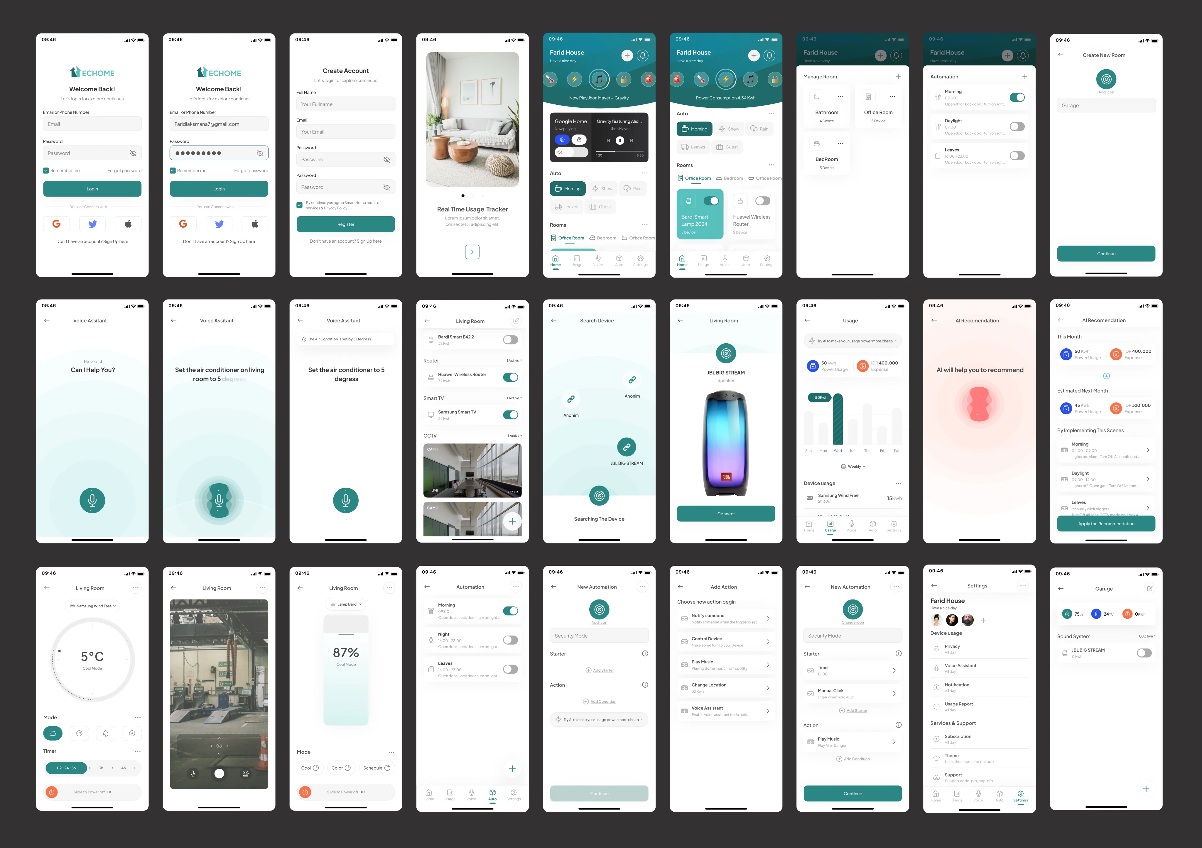 High Fidelity UI Screens Showcase